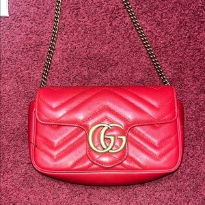 Gucci Leather Marmont Super Mini Crossbody Bag